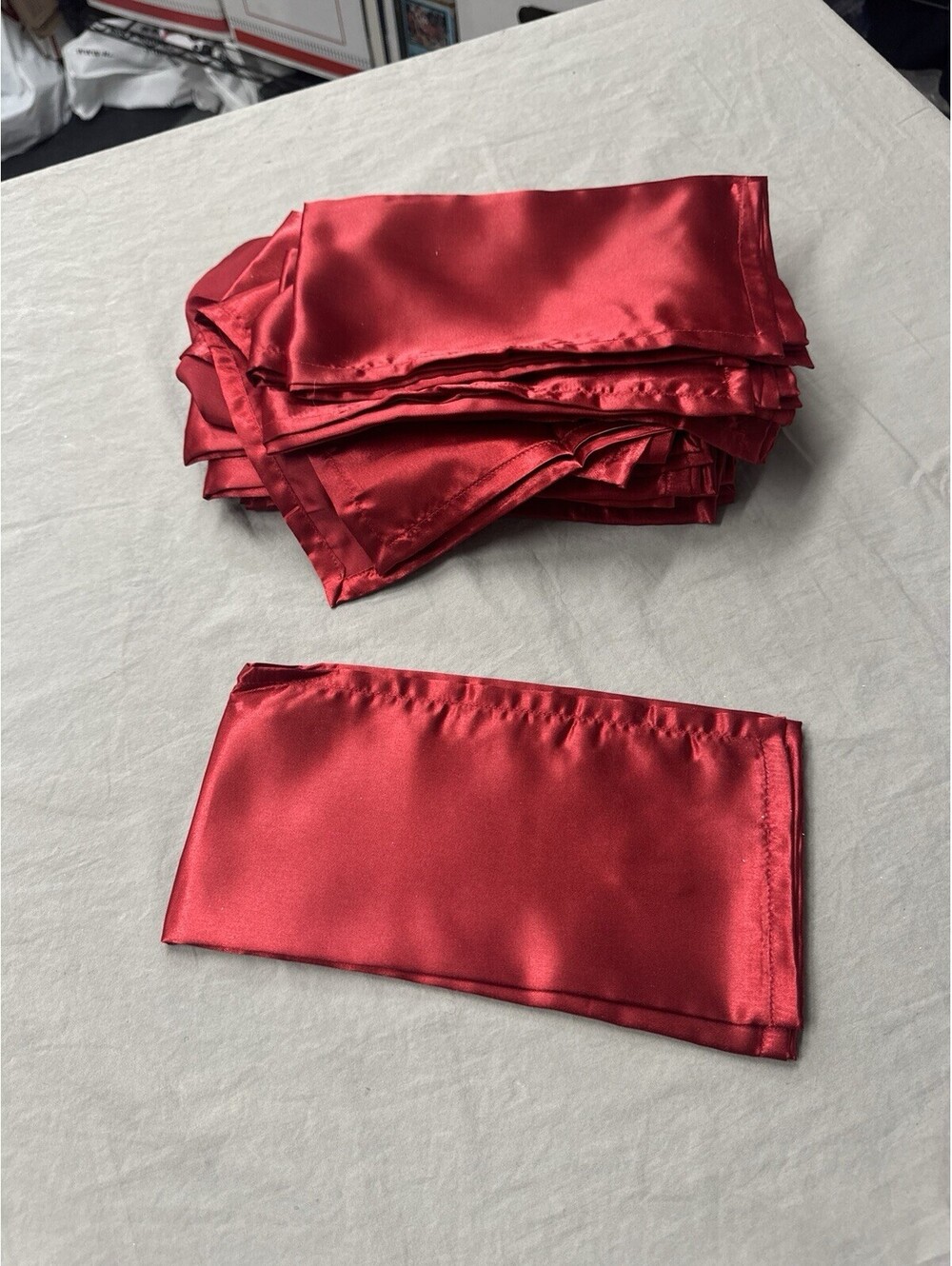 NEW Lot Of 4 pier 1 imports Red Satin Napkins